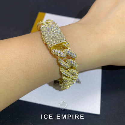 Iced Out Rose Gold Moissanite Cuban Chain