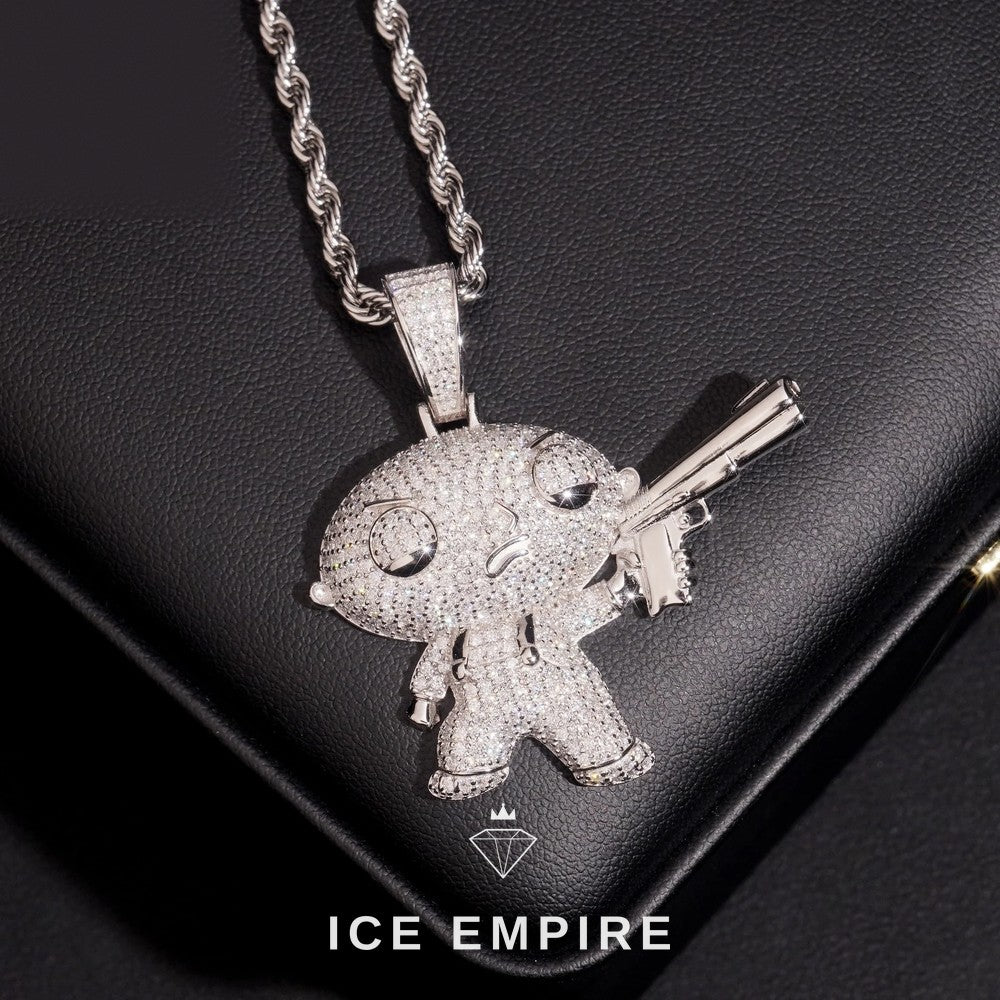 Iced Out Rose Gold Plated Moissanite Pendant
