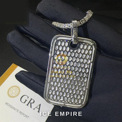 Iced Out Baguette 925 Silver Pendant