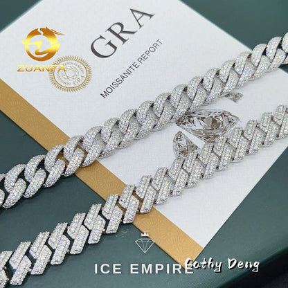 Iced Out Gold Plated Moissanite Cuban Chain