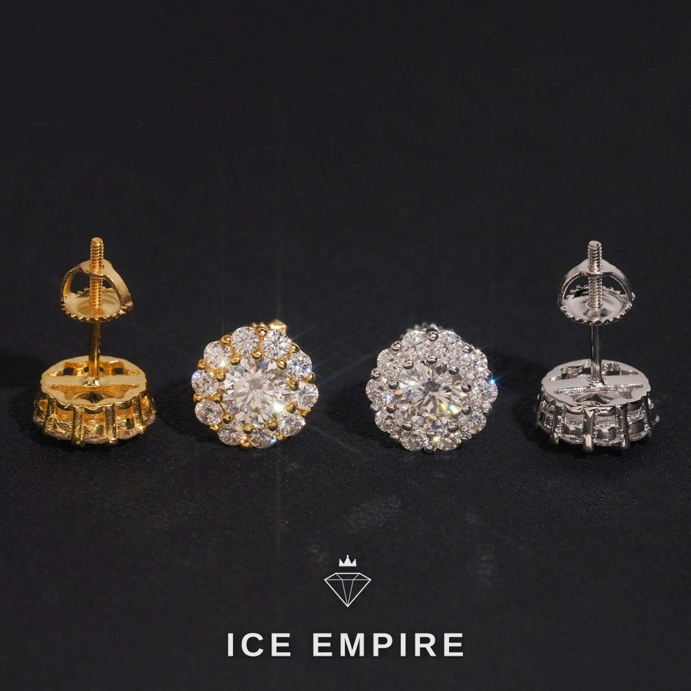 Iced Out Gold Plated Moissanite Earrings