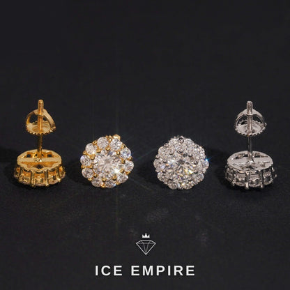 Iced Out Gold Plated Moissanite Earrings