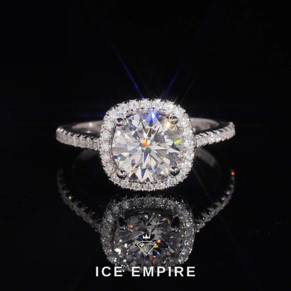 Iced Out Cluster Gold Plated Moissanite Engagement Ring