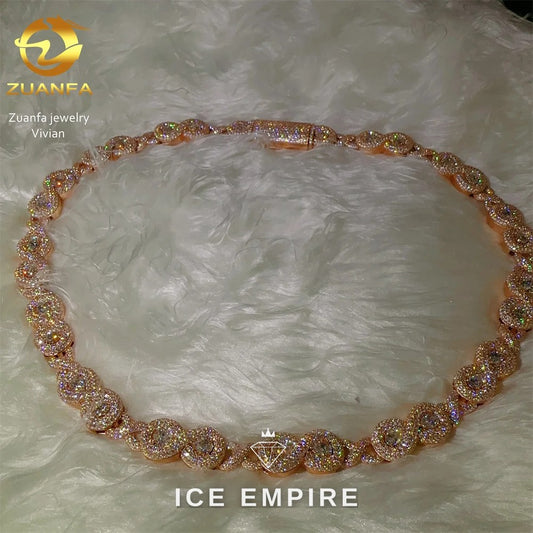 Iced Out Rose Gold Plated Moissanite Cuban Chain