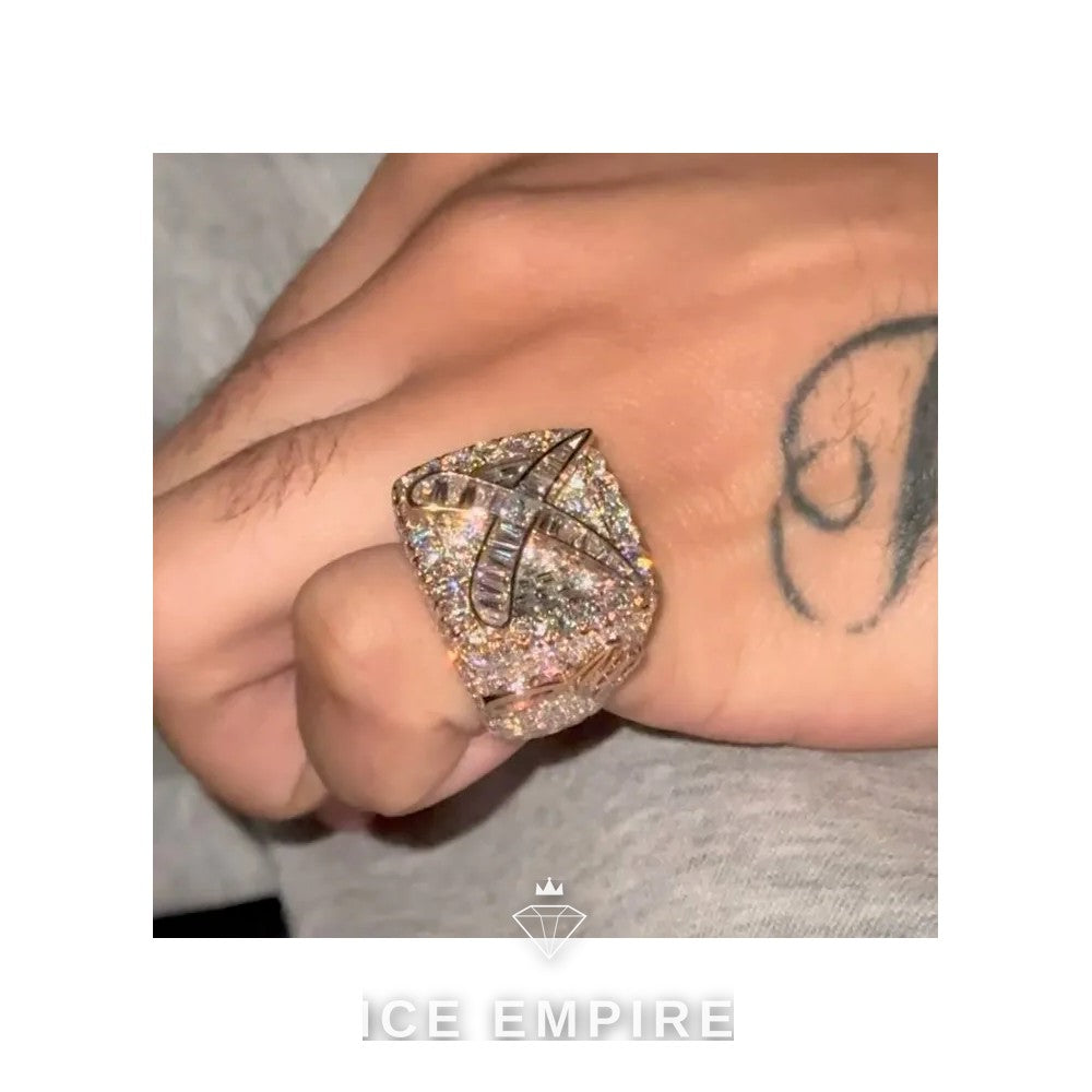 Iced Out 925 Silver Moissanite Ring