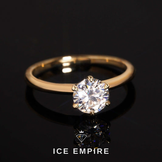 Iced Out 14K Gold Moissanite Wedding Band