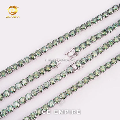Iced Out 925 Silver Moissanite Tennis Chain