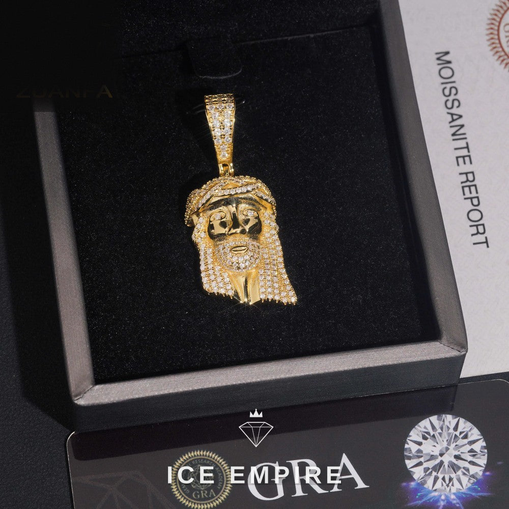 Iced Out Baguette 925 Silver Pendant