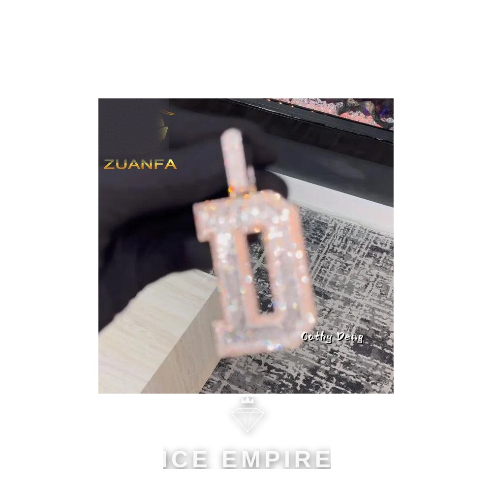 Iced Out Baguette Rose Gold Plated Moissanite Pendant