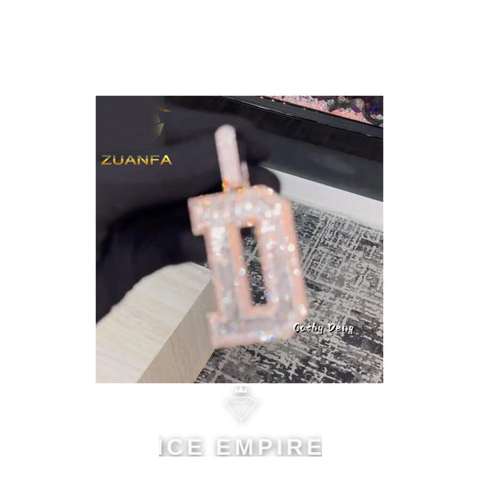 Iced Out Baguette Rose Gold Plated Moissanite Pendant