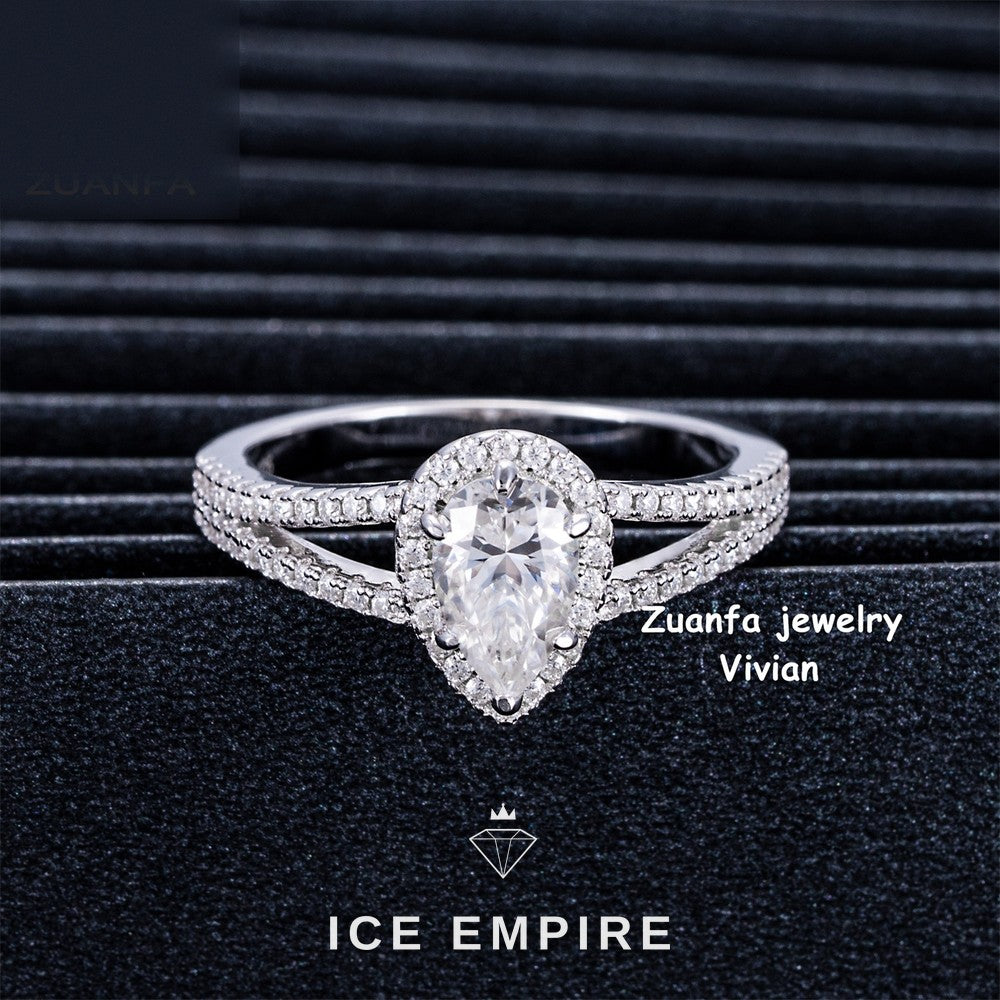 Iced Out 925 Silver Moissanite Ring