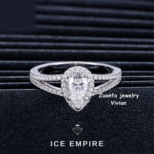 Iced Out 925 Silver Moissanite Ring