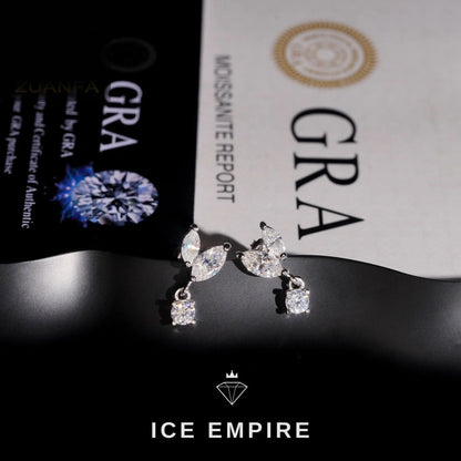 Iced Out 925 Silver Moissanite Earrings