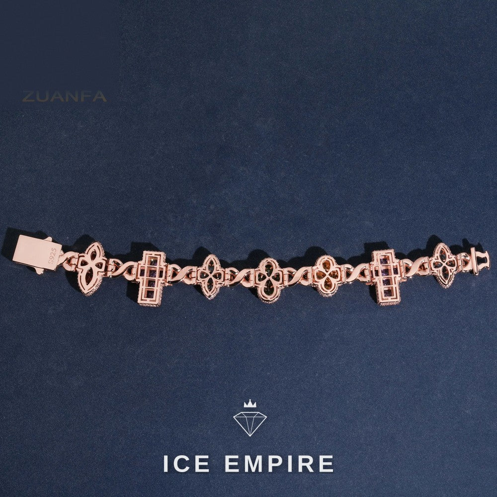 Iced Out Rose Gold Plated Moissanite Cuban Chain