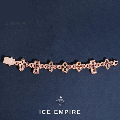 Iced Out Rose Gold Plated Moissanite Cuban Chain
