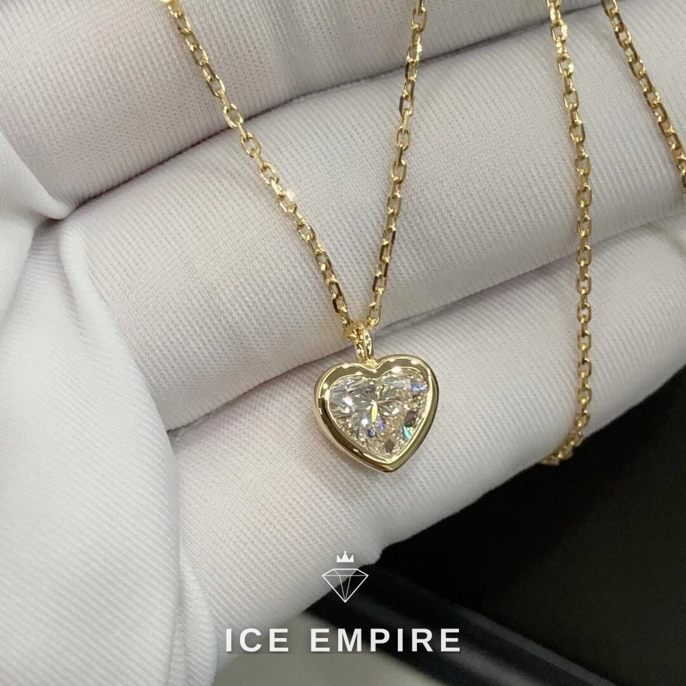 Iced Out Heart Gold Plated Lab Grown Diamond Chain
