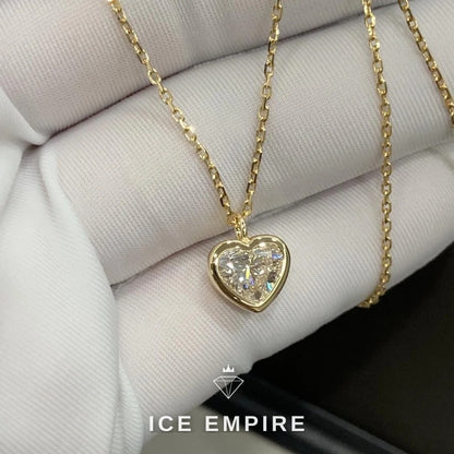 Iced Out Heart Gold Plated Lab Grown Diamond Chain