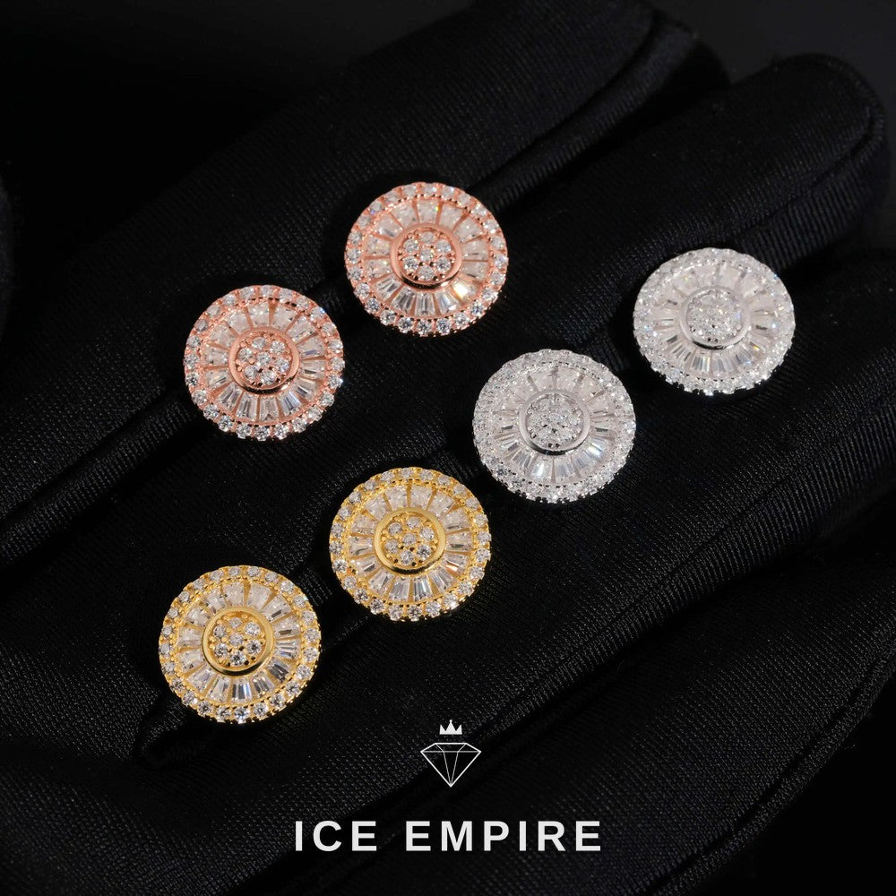 Iced Out Gold Plated Moissanite Stud Earrings