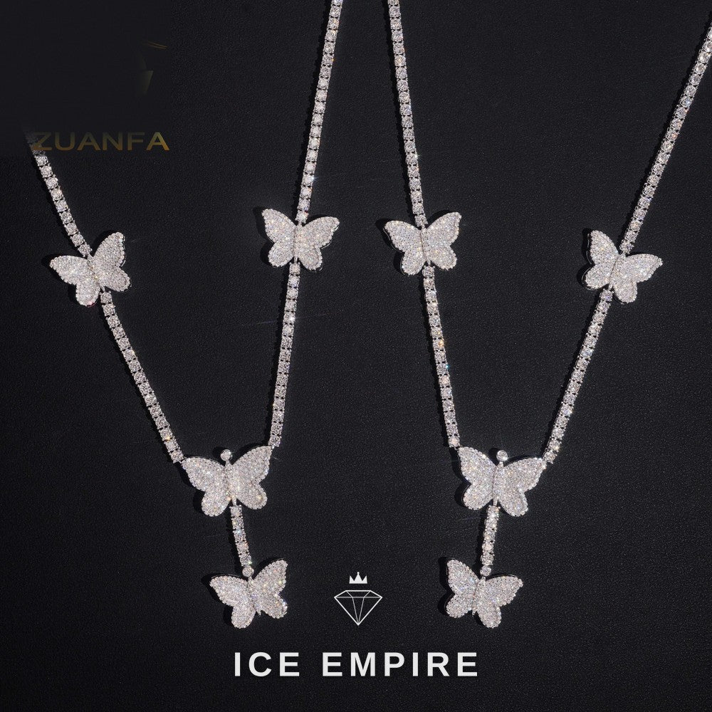 Iced Out Rose Gold Plated Moissanite Cuban Chain