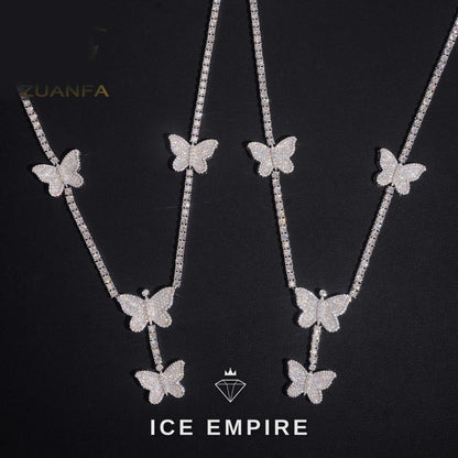 Iced Out Rose Gold Plated Moissanite Cuban Chain
