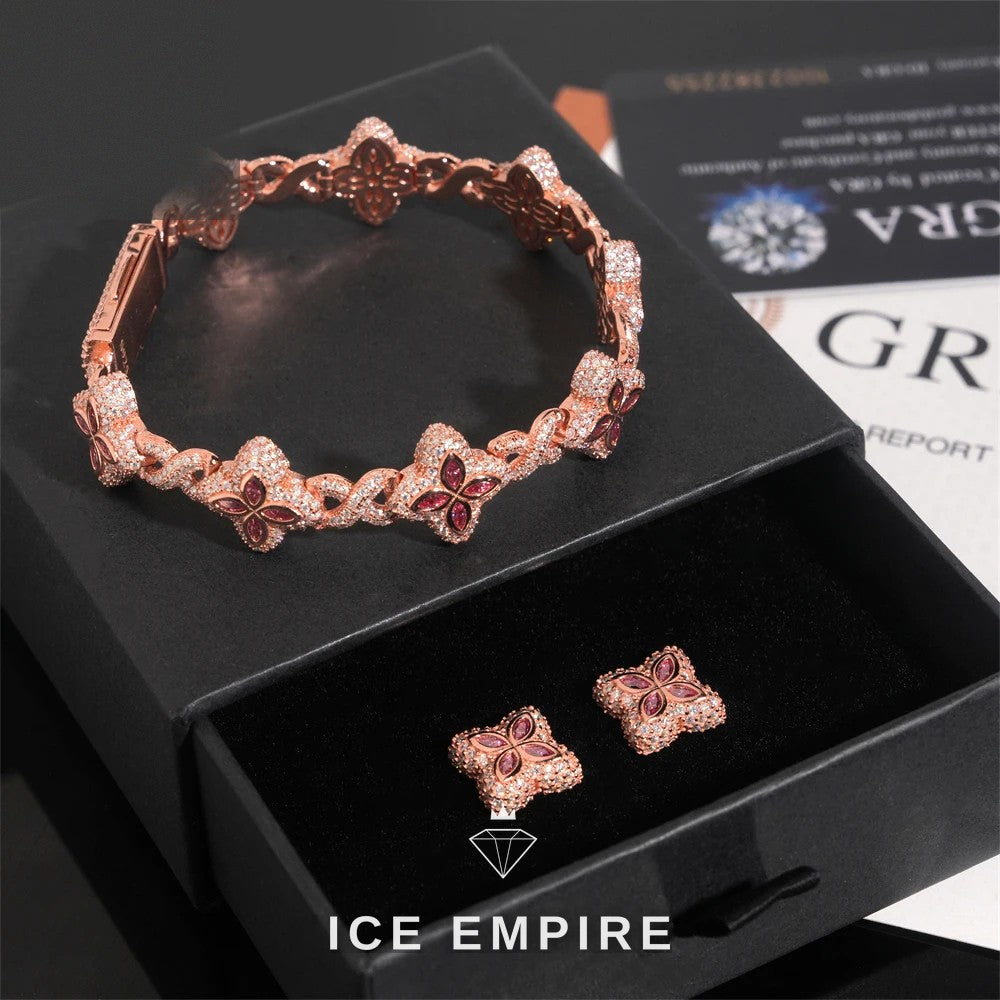 Iced Out Rose Gold Plated Moissanite Cuban Chain