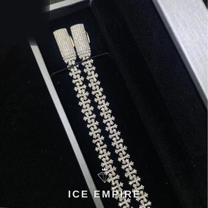 Iced Out Cross 925 Silver Moissanite Cuban Chain