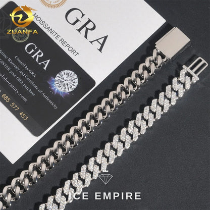 Iced Out Rose Gold Plated Moissanite Cuban Chain