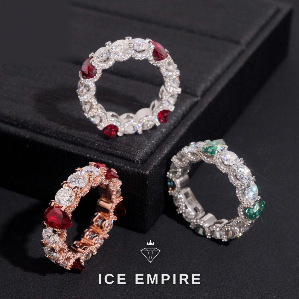 Iced Out Rose Gold Moissanite Ring