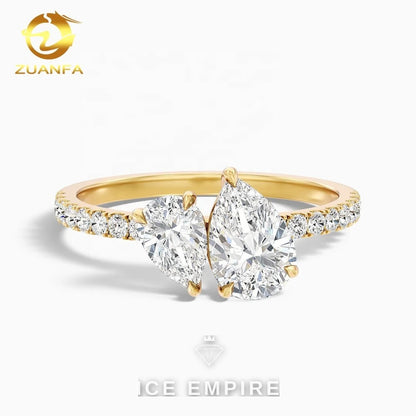 Iced Out Gold Plated Lab Grown Diamond Engagement Ring