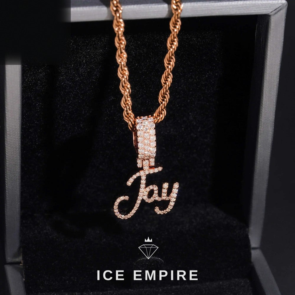 Iced Out Rose Gold Plated Moissanite Pendant