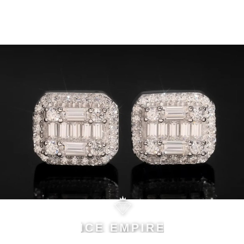Iced Out 925 Silver Moissanite Earrings