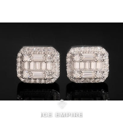 Iced Out 925 Silver Moissanite Earrings