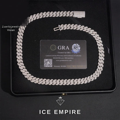 Iced Out Gold Plated Moissanite Cuban Chain