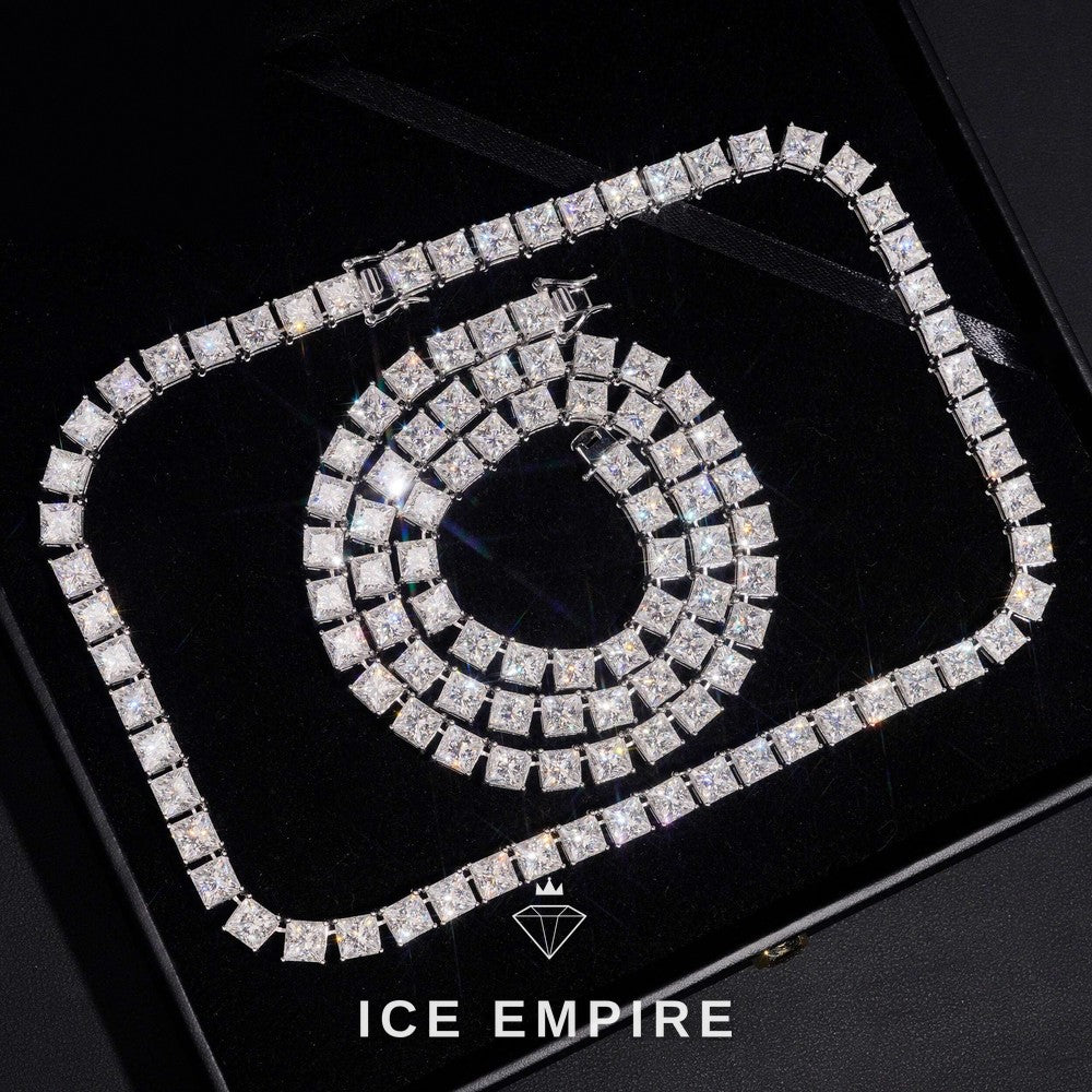 Iced Out 925 Silver Moissanite Tennis Chain