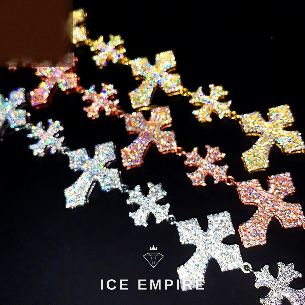 Iced Out Rose Gold Plated Moissanite Cuban Chain