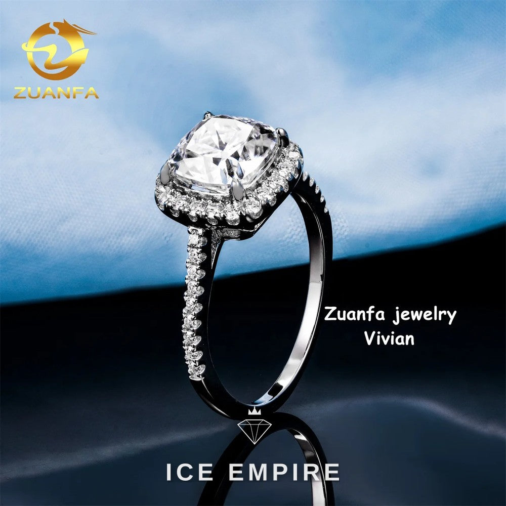 Iced Out 925 Silver Moissanite Ring