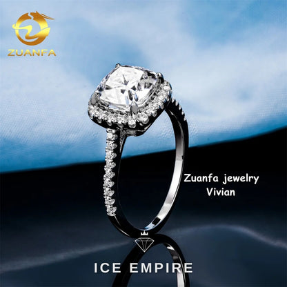 Iced Out 925 Silver Moissanite Ring