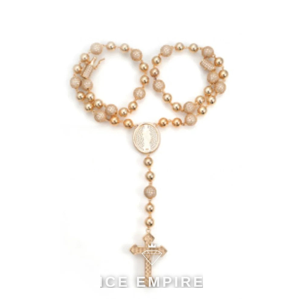 Iced Out Rose Gold Moissanite Cuban Chain