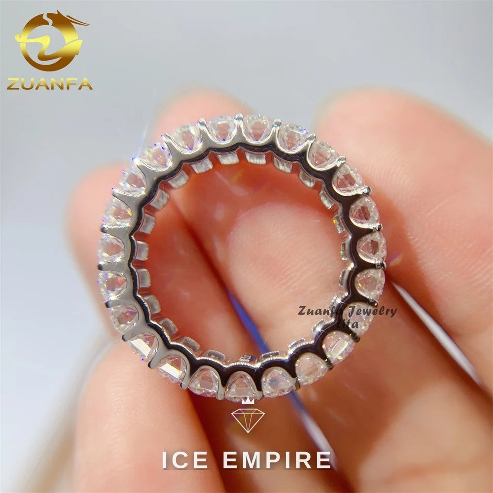 Iced Out 925 Silver Moissanite Ring