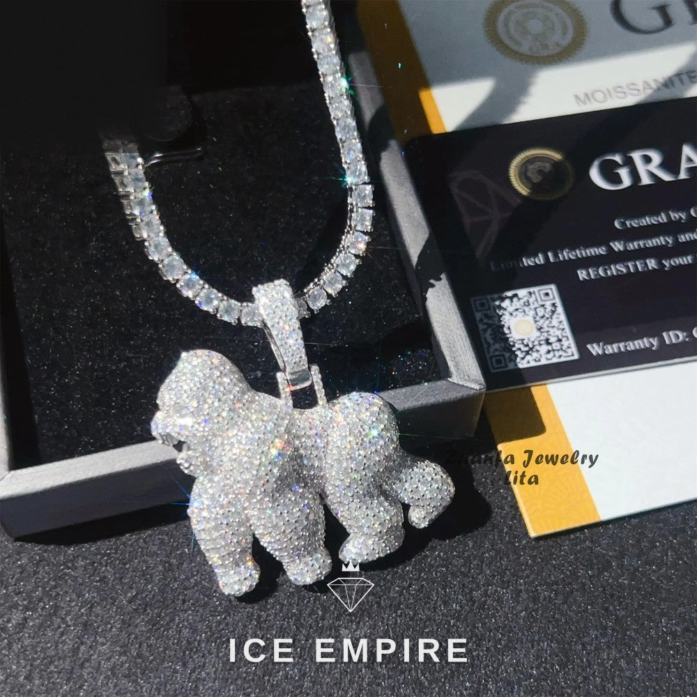 Iced Out 925 Silver Moissanite Pendant