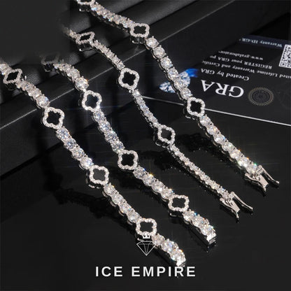 Iced Out 925 Silver Moissanite Tennis Chain