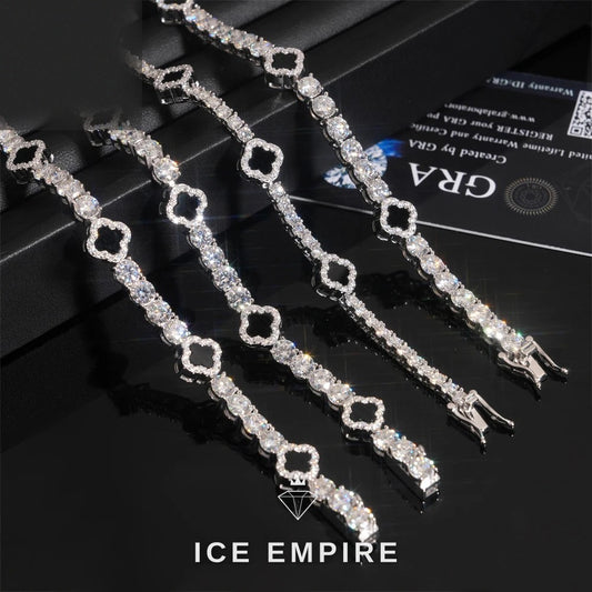 Iced Out 925 Silver Moissanite Tennis Chain