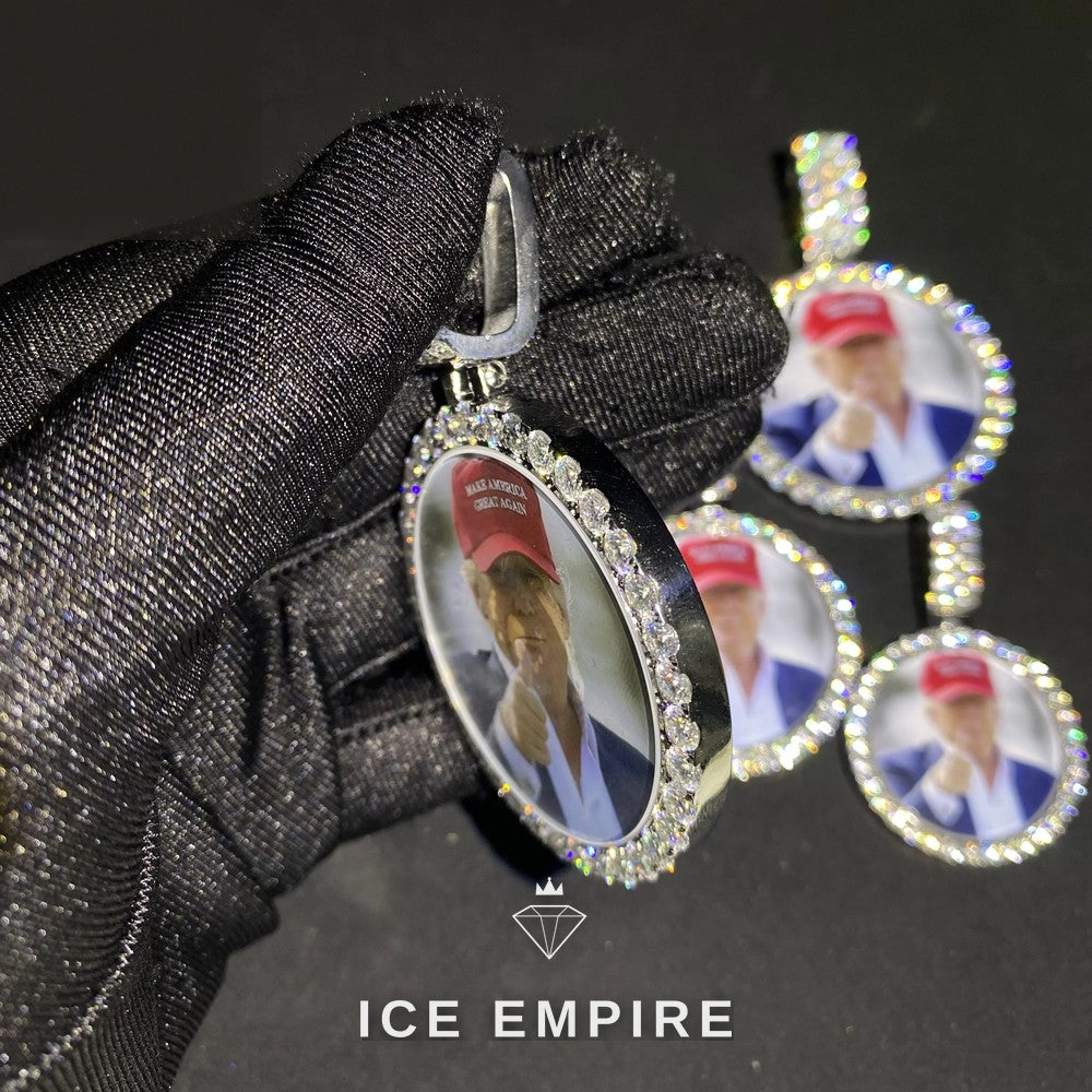 Iced Out Rose Gold Plated Moissanite Pendant