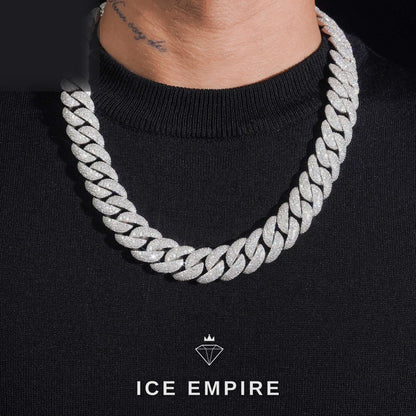 Iced Out Rose Gold Moissanite Cuban Chain