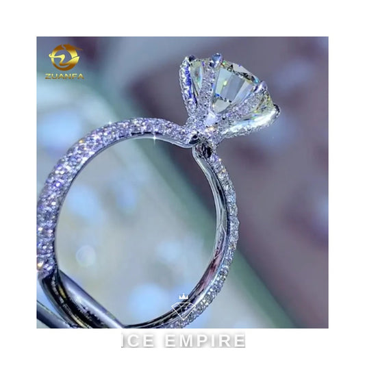 Iced Out Gold Plated Moissanite Wedding Band