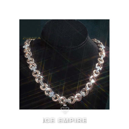Iced Out Rose Gold Plated Moissanite Cuban Chain