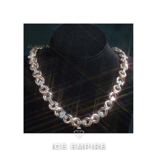 Iced Out Rose Gold Plated Moissanite Cuban Chain