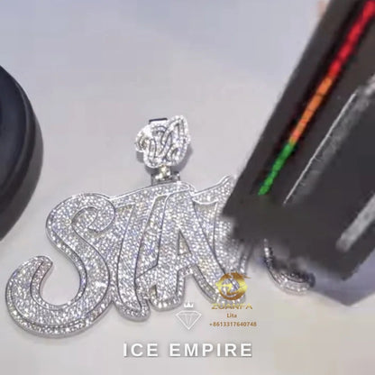Iced Out 925 Silver Pendant