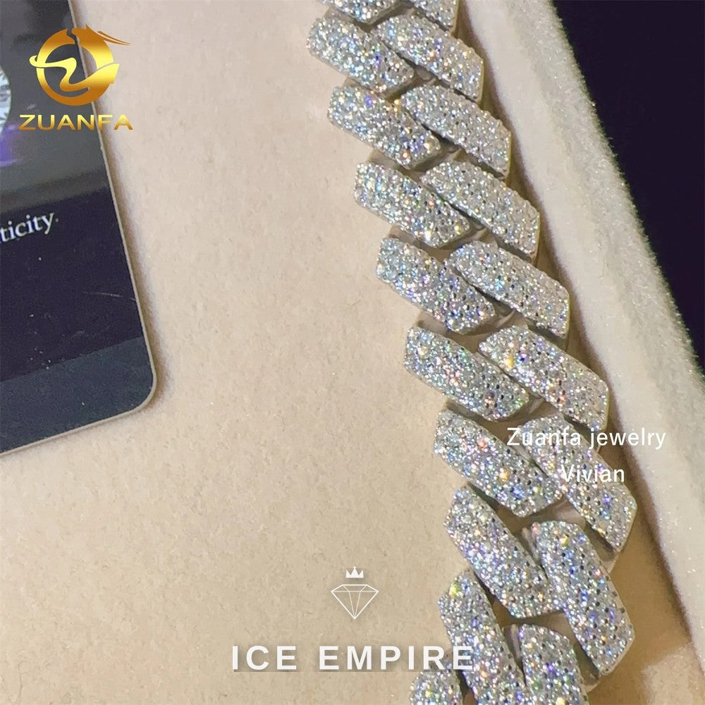 Iced Out Rose Gold Plated Moissanite Cuban Chain