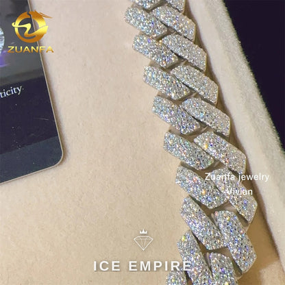 Iced Out Rose Gold Plated Moissanite Cuban Chain